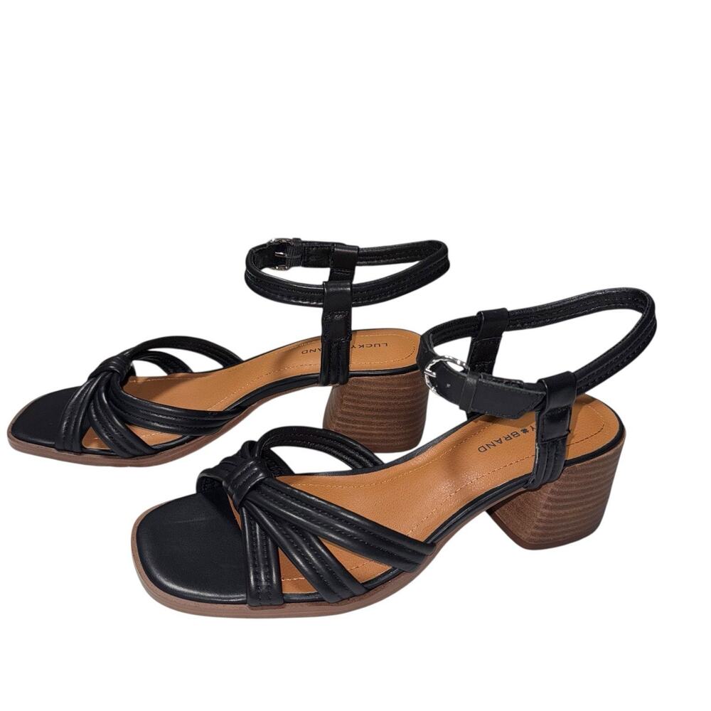 Lucky Brand Jolenne Women Heeled square toe Black SandalsSZ/ 9 M-40 - Picture 5 of 12